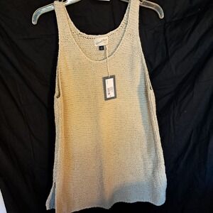 Universal Thread Cream Knit Tank Top Sleeveless Casual Summer 1X‎ NWT